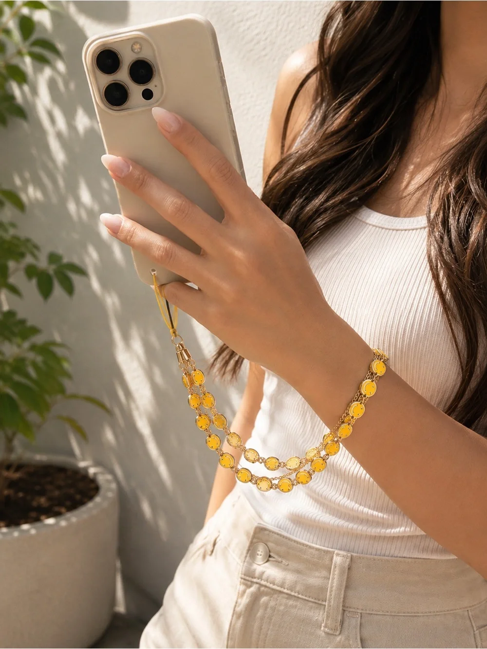 Smiley Face Phone Wristlet Strap